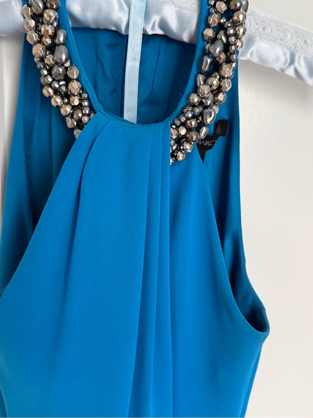 Carmen Marc Valvo Blue Midi Dress